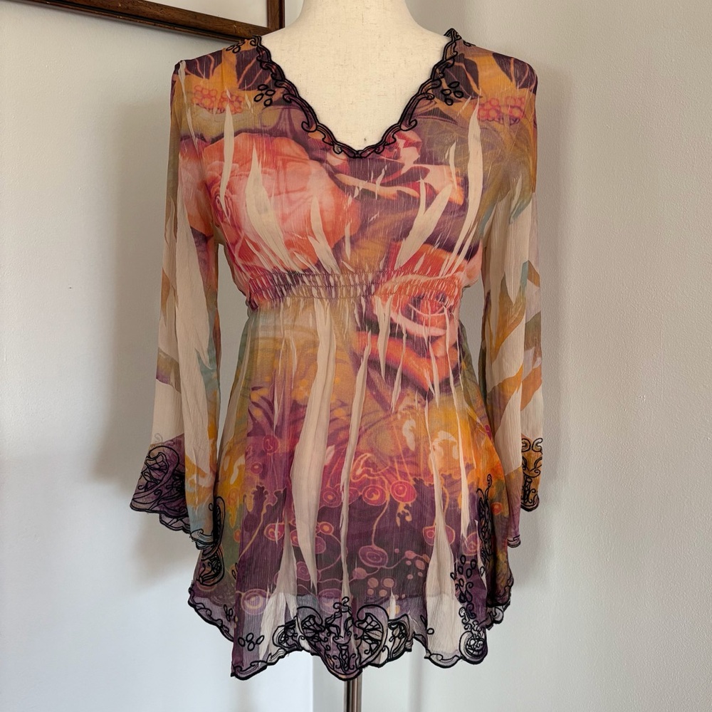 Embroidered Sheer Colorful Fairy Babydoll